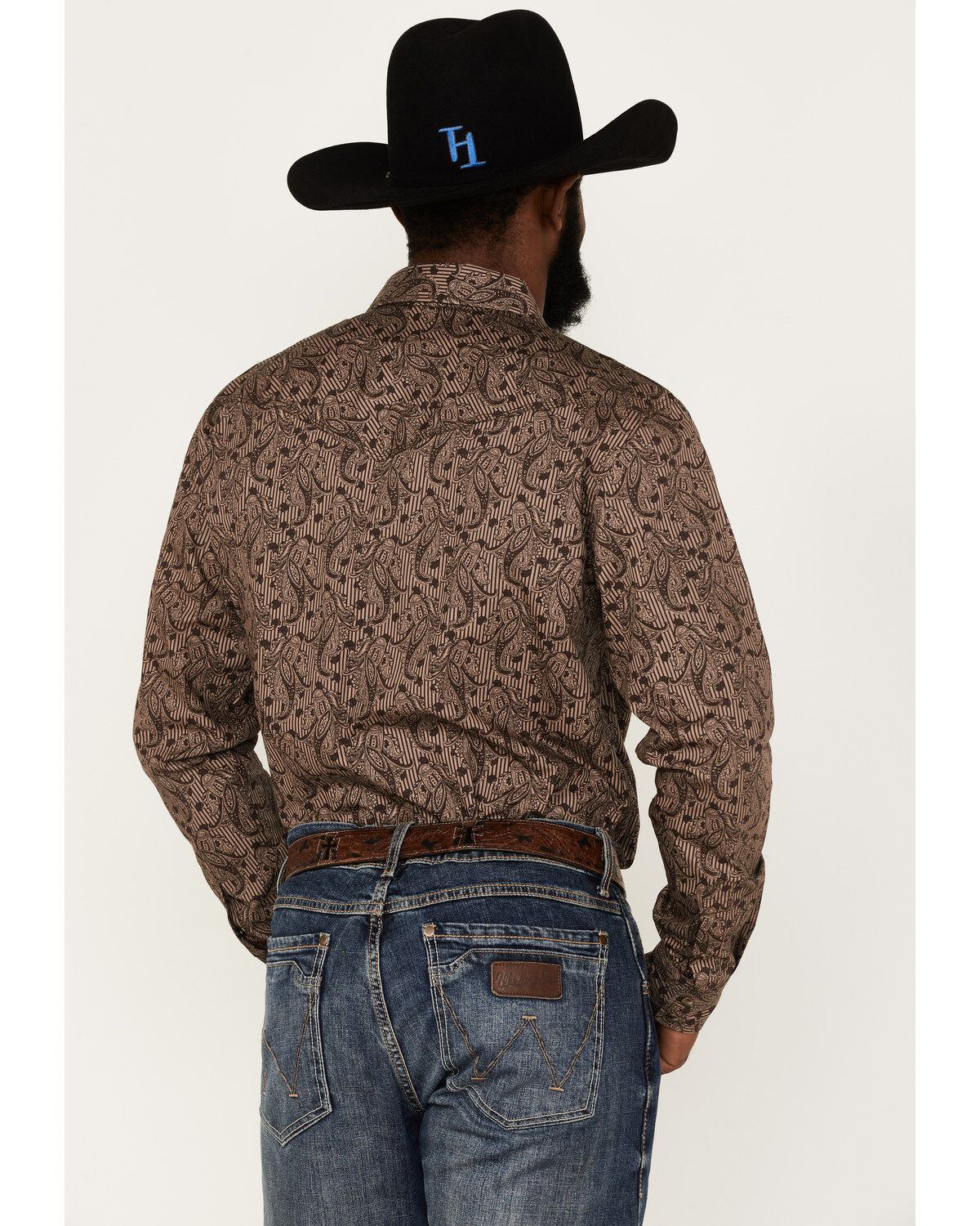 Cody James Men's Linear Paisley Print Long Sleeve Snap Western Shirt