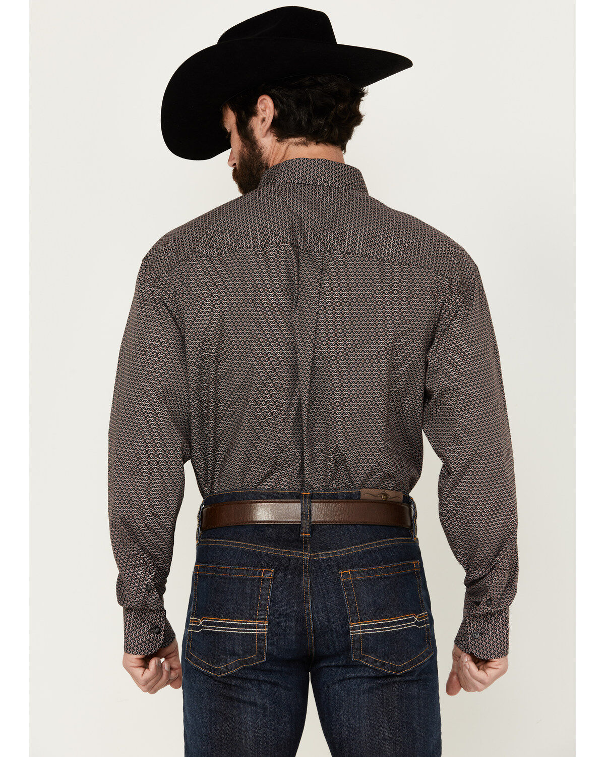 George Strait by Wrangler Men's Geo Print Long Sleeve Button-Down Shirt