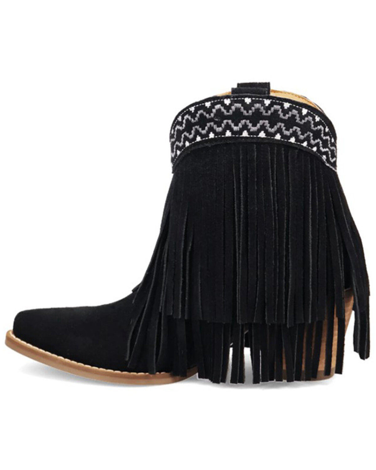 Dingo Women's Tapadero Suede Fringe Western Booties - Round Toe