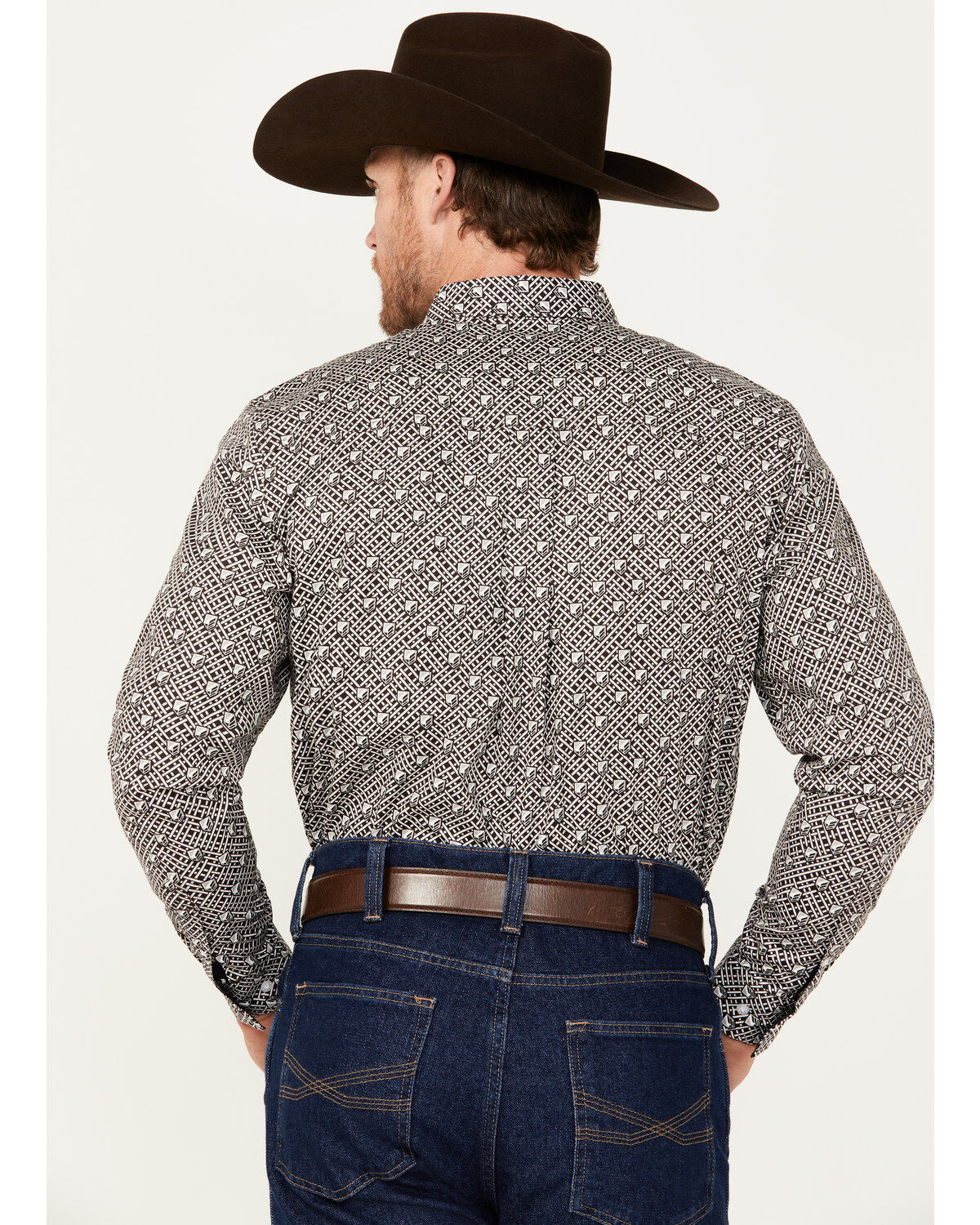 RANK 45&reg; Men's Chute Gate Geo Print Long Sleeve Button-Down Western Shirt