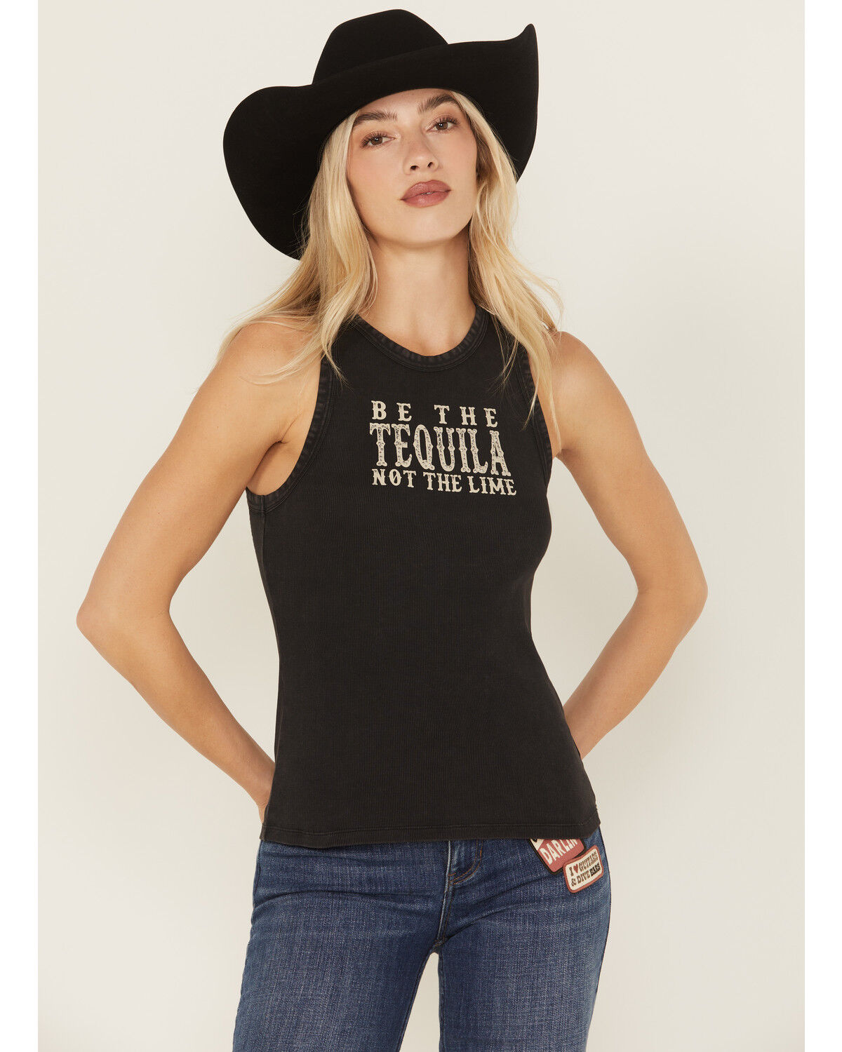 Idyllwind Women's Embellished Sleeveless Ribbed Graphic Tank Top