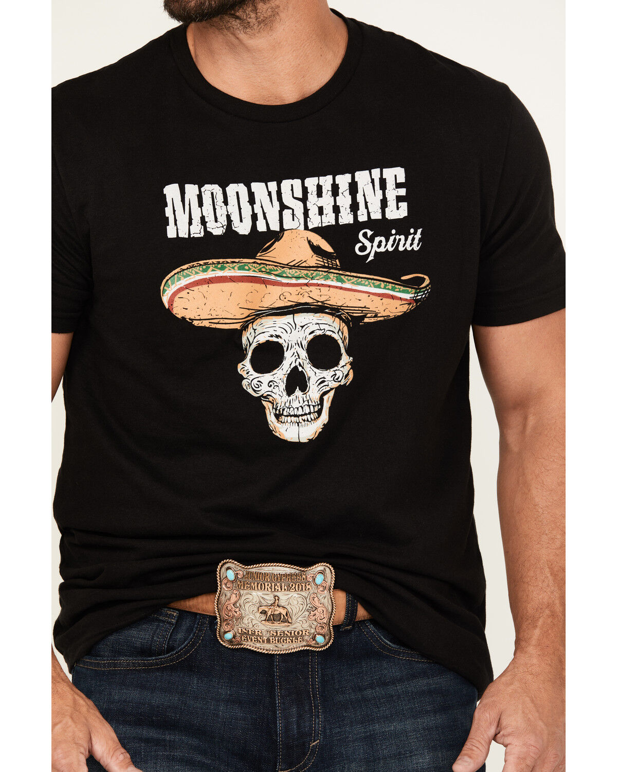 Moonshine Spirit Men's Skull Stars Short Sleeve Graphic T-Shirt