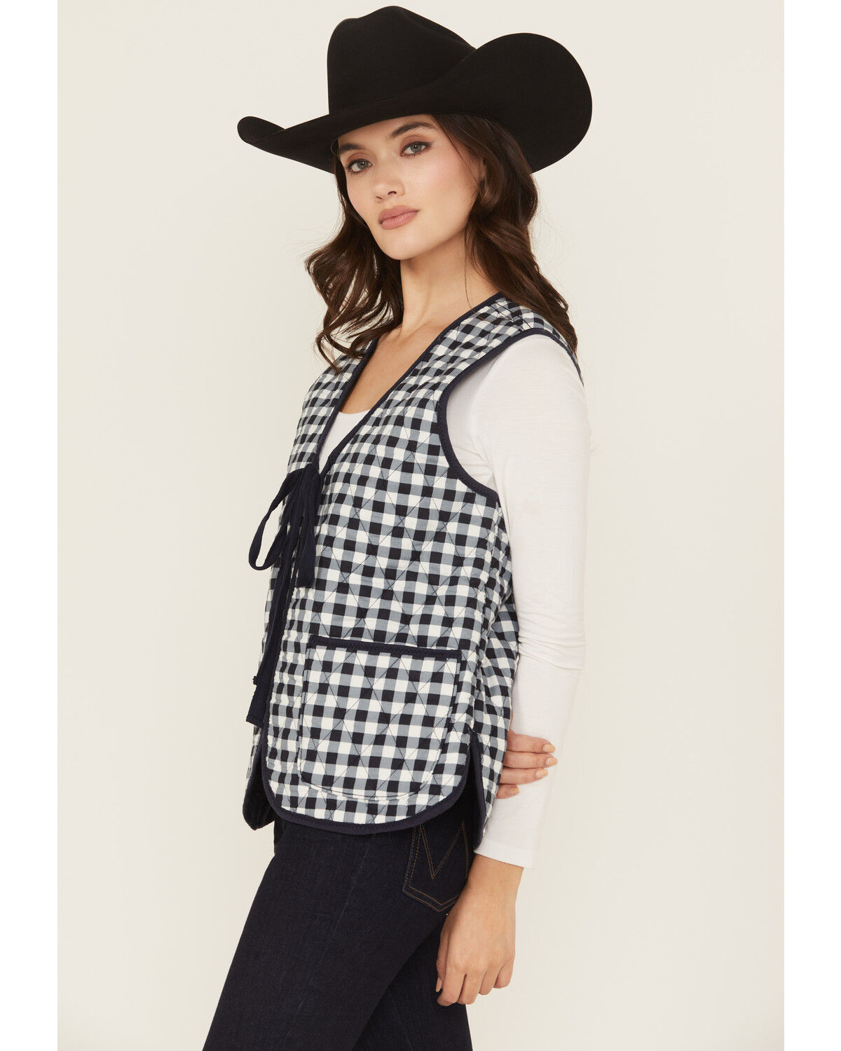 Free People Women's Claudine Gingham Tie Front Vest