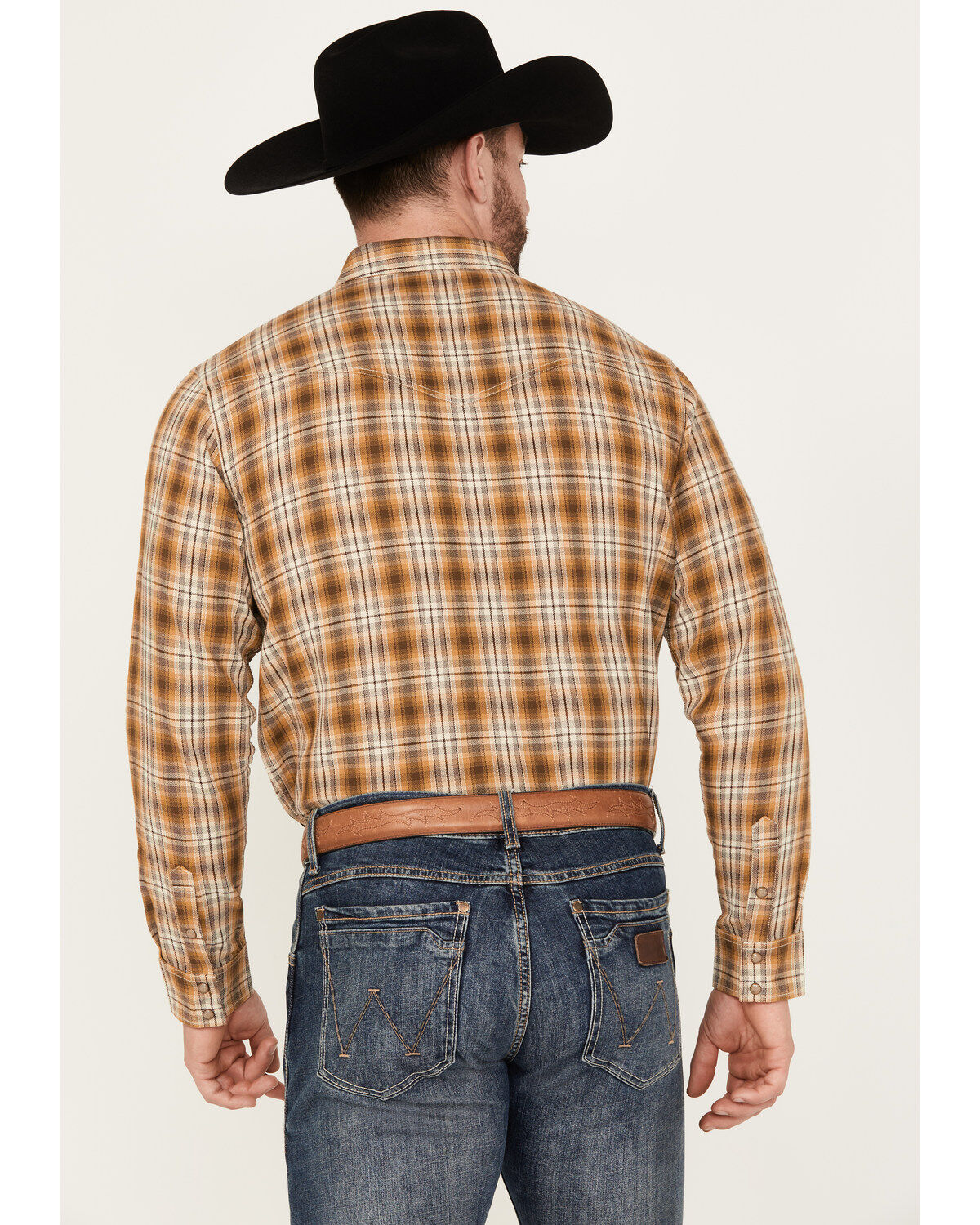 Blue Ranchwear Men's Tustin Plaid Print Long Sleeve Snap Work Shirt