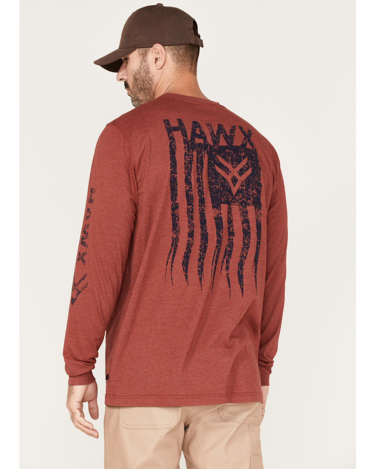 Hawx Men's Flag Logo Graphic Work T-Shirt