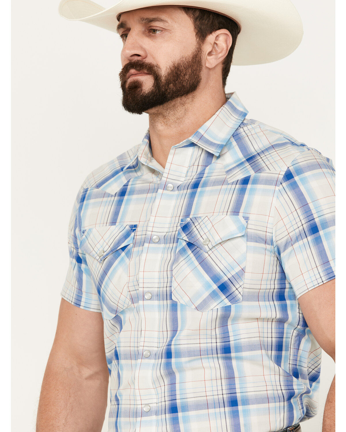 Pendleton Men's Frontier Plaid Short Sleeve Western Pearl Snap Shirt