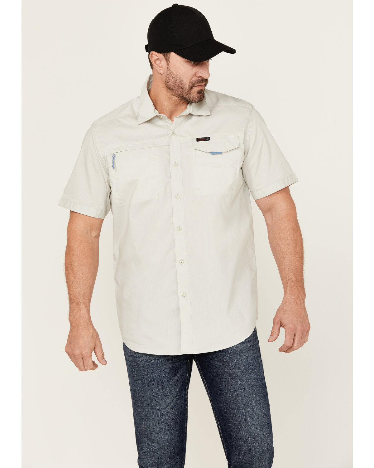 ATG by Wrangler Men's Solid Short Sleeve Button-Down Performance Western Shirt