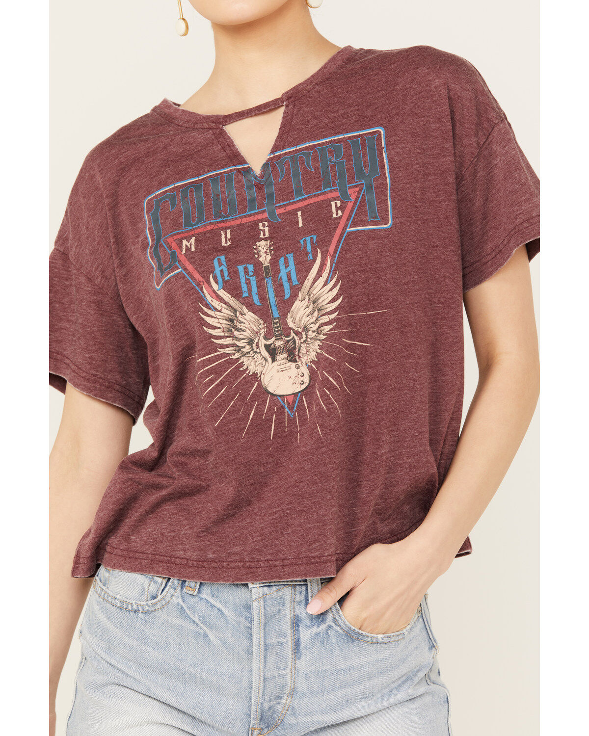 Ariat Women's Rock n Roll Keyhole Neck Short Sleeve Graphic Tee