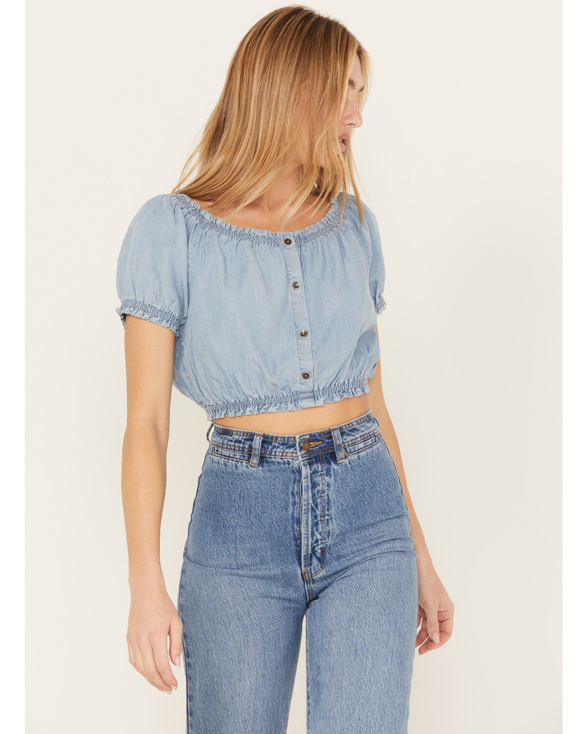 Cleo + Wolf Women's Off The Shoulder Peasant Top