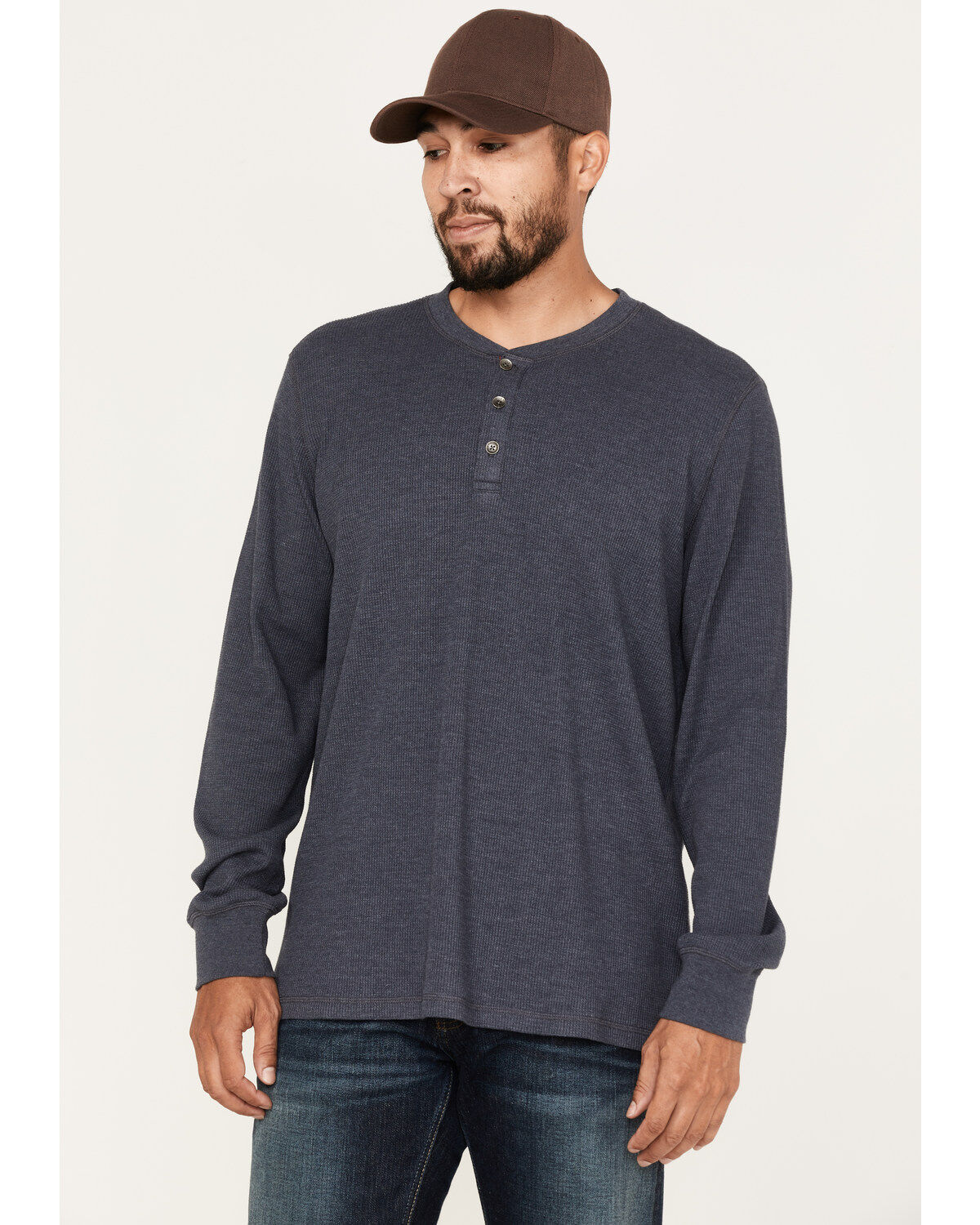 North River Men's Heathered Waffle Long Sleeve Henley Shirt