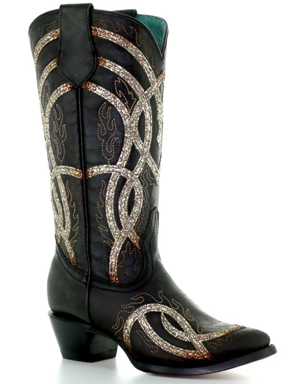 Corral Women's Glitter Overlay Western Boots - Round Toe