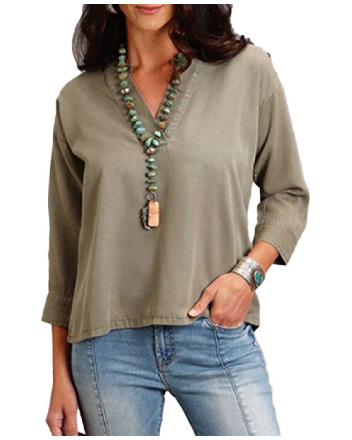 Stetson Women's Long Sleeve Peasant Top