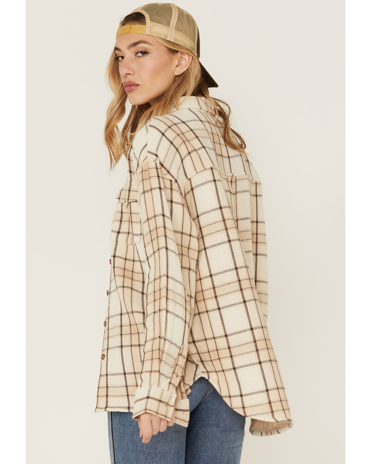 Cleo + Wolf Women's Breezy Sprint Plaid Print Long Sleeve Shirt