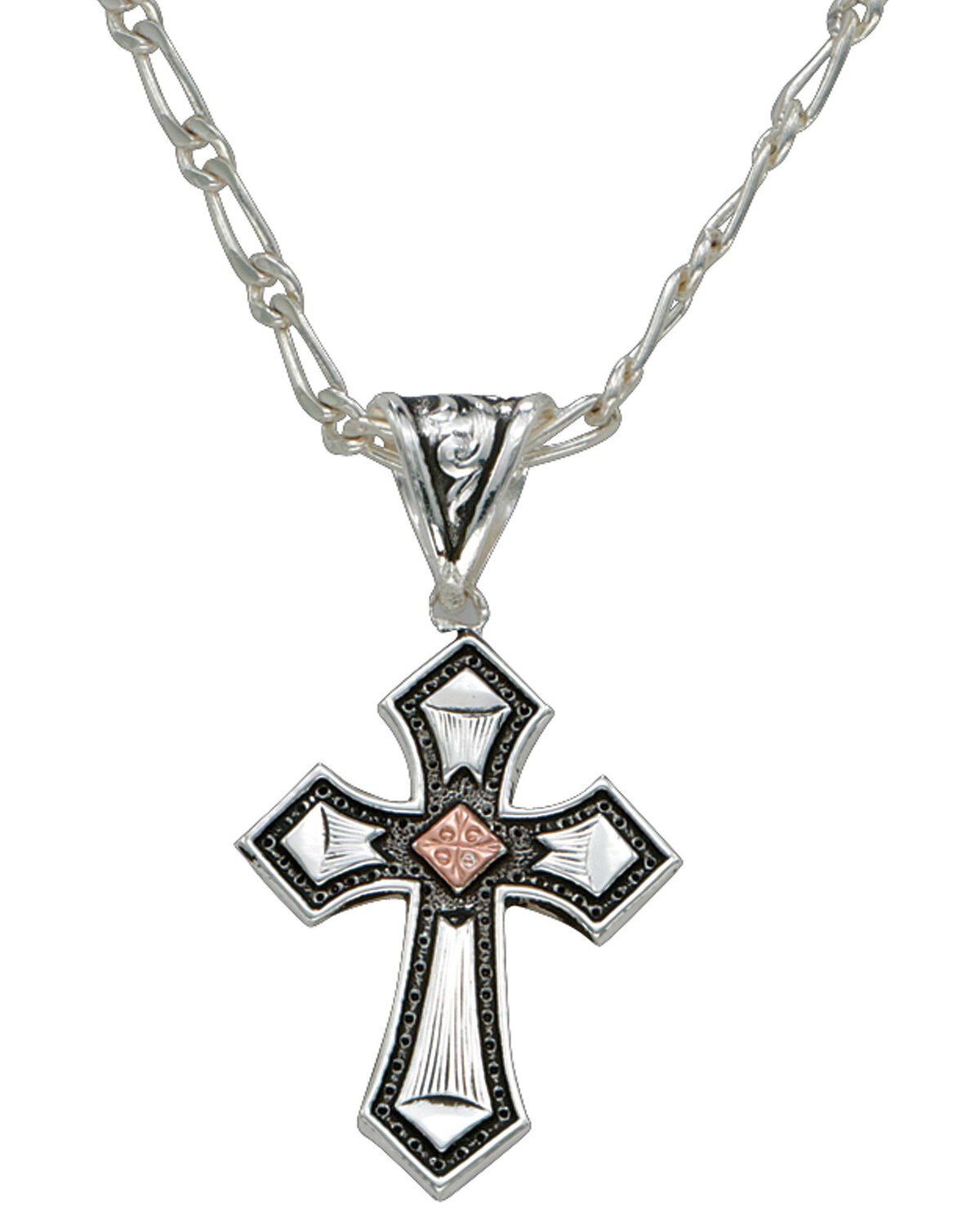 Montana Silversmiths Antique Silver Cross Necklace