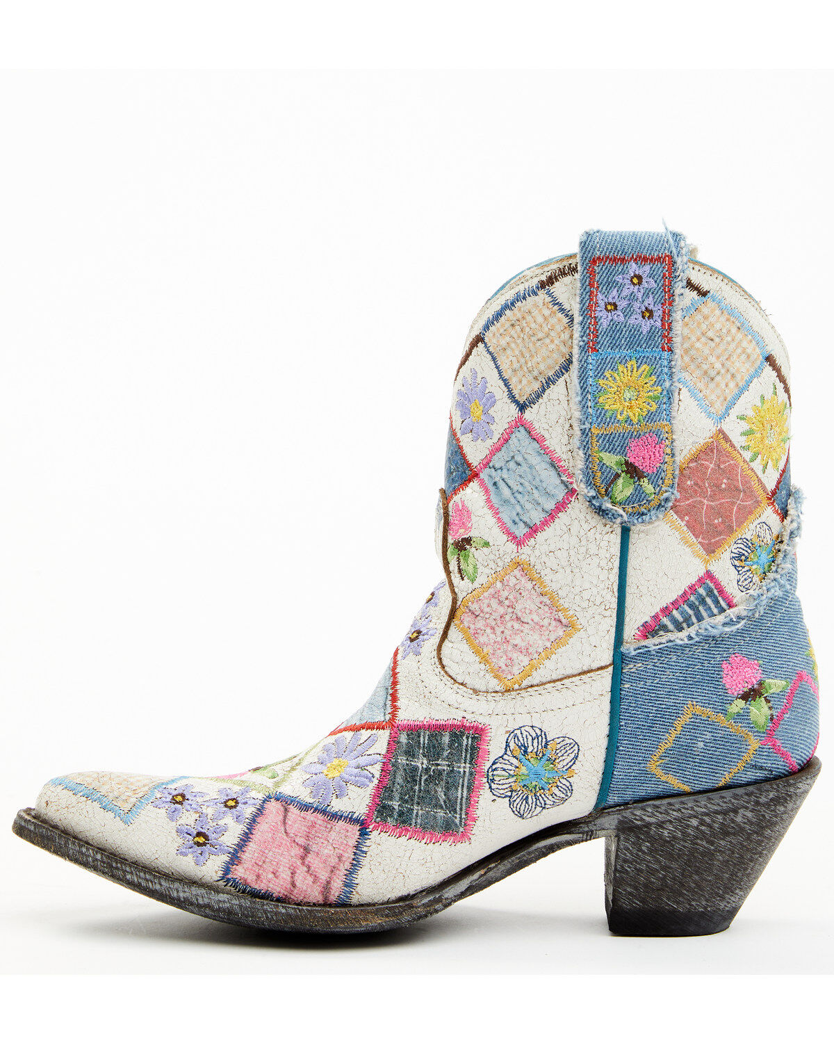 Yippee Ki Yay by Old Gringo Women's Heirloom Short Embroidered Patchwork Booties - Round Toe