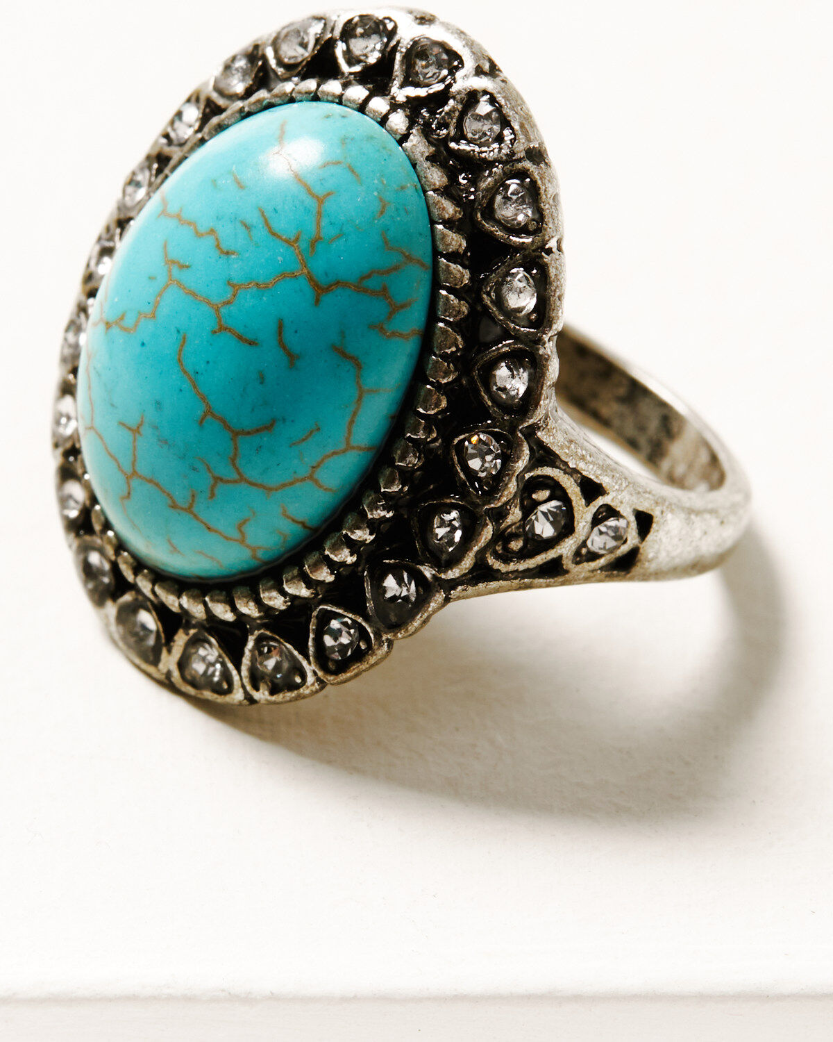 Shyanne Women's Silver & Turquoise Stone Cross 5-piece Ring Set