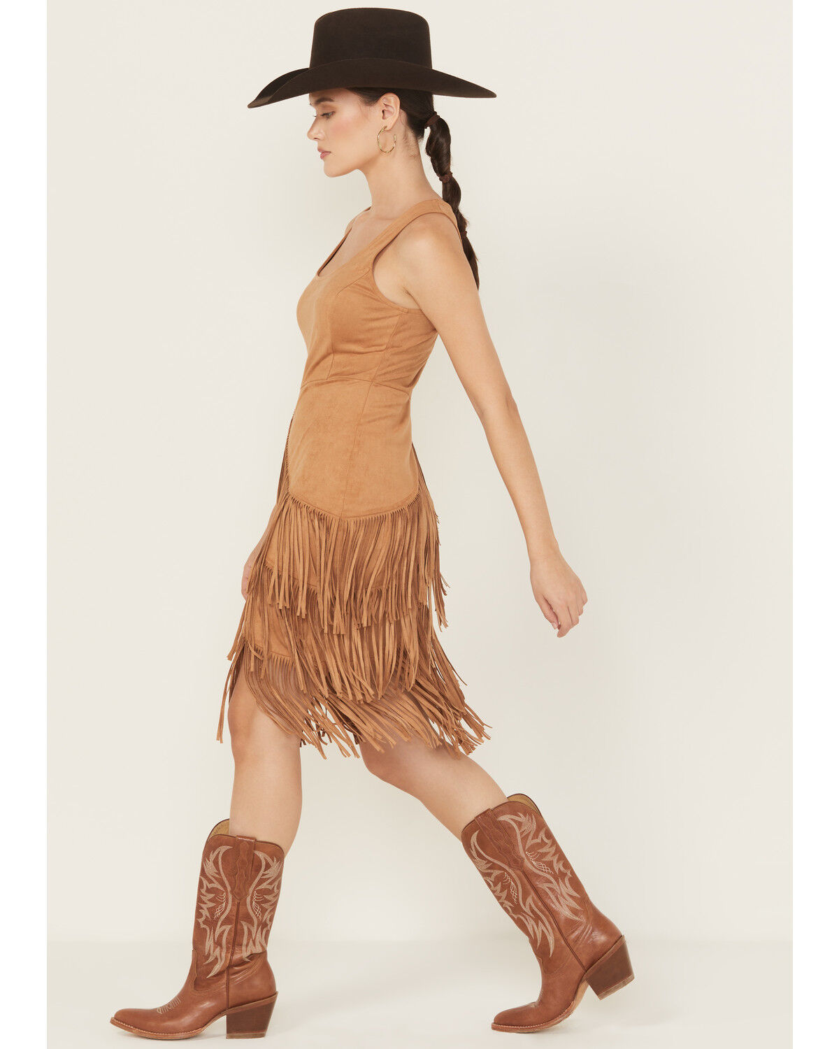 Idyllwind Women's Tina Faux Suede Fringe Mini Dress