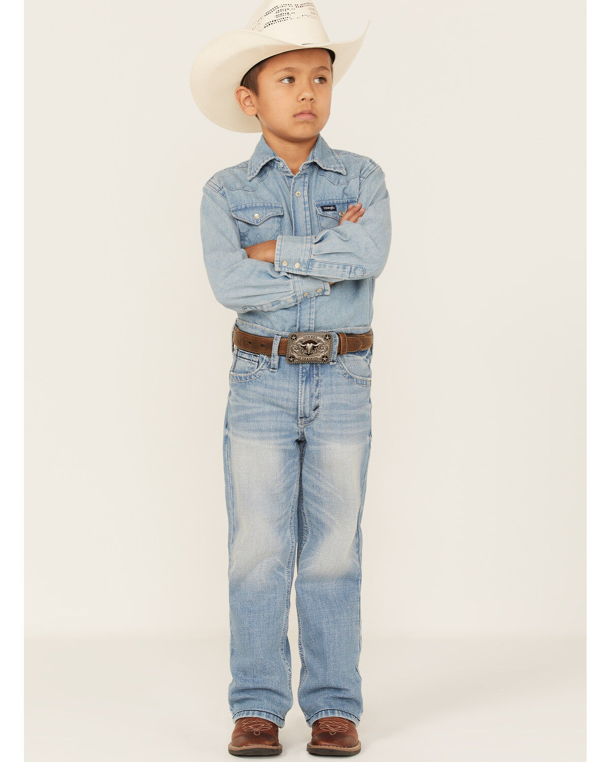 Cody James Boys' Arlo Light Wash Slim Bootcut Jeans