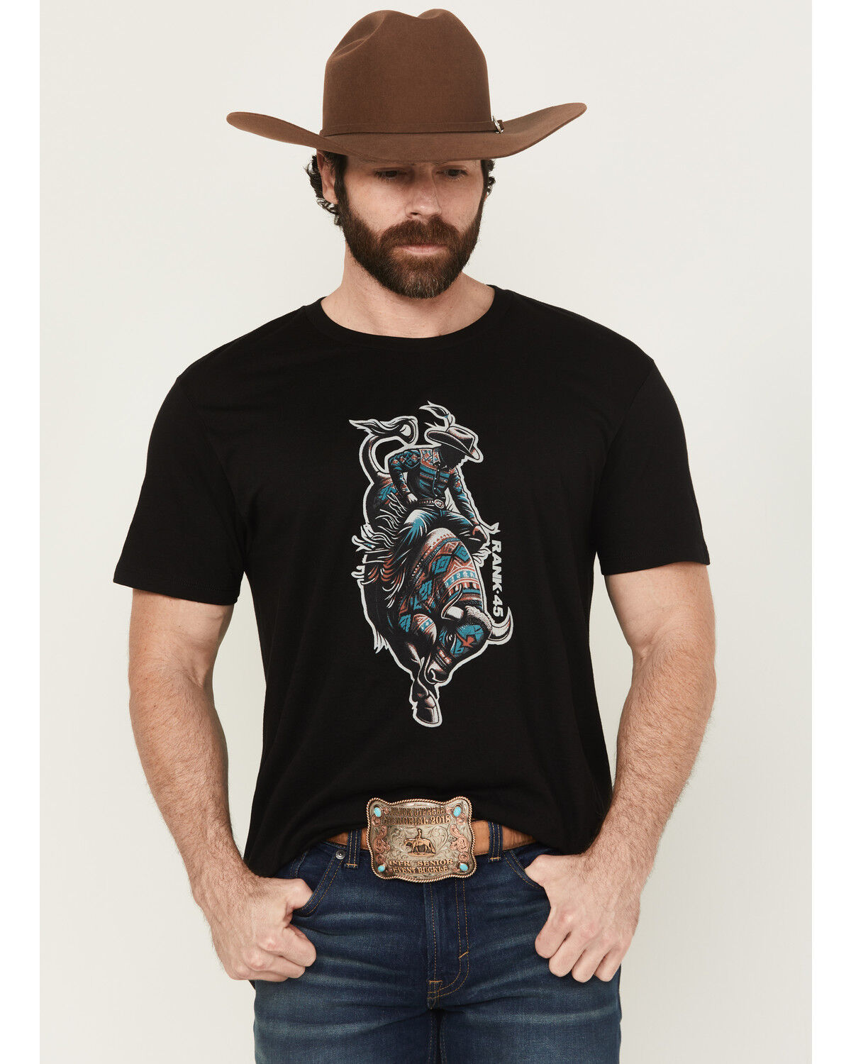 RANK 45® Men's Southwest Bull Short Sleeve Graphic T-Shirt