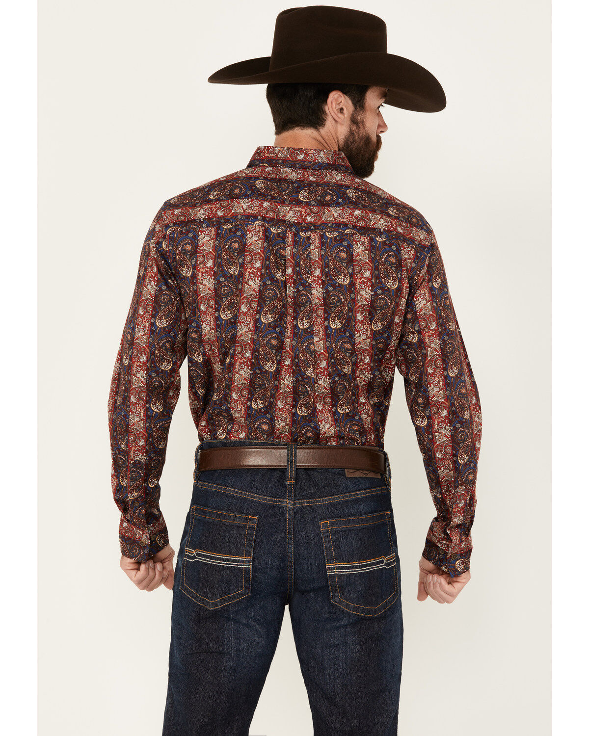 Cody James Men's Decoy Paisley Print Long Sleeve Stretch Button-Down Western Shirt - Tall