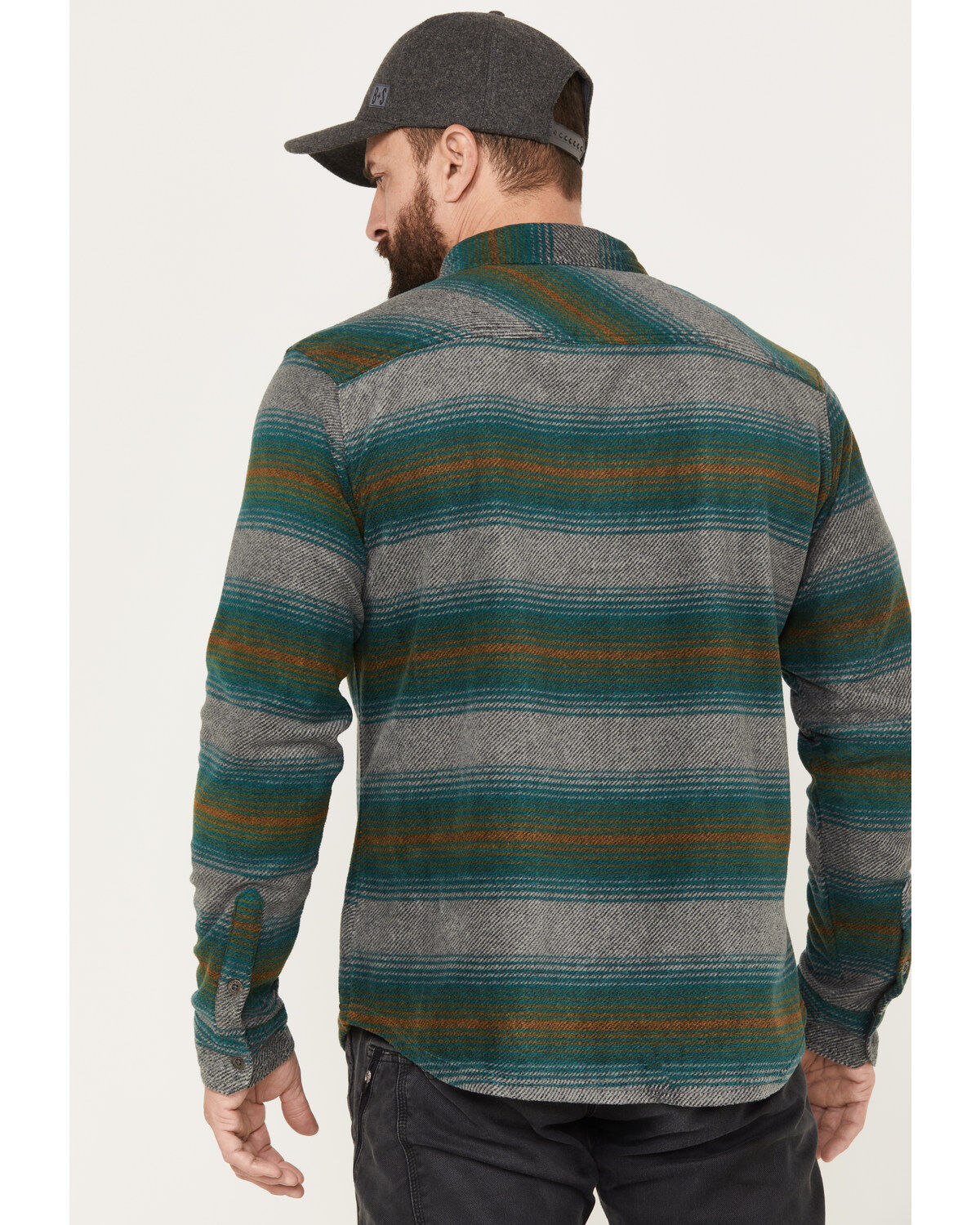 Dakota Grizzly Men's Bowie Button Down Long Sleeve Striped Western Fleece Shirt