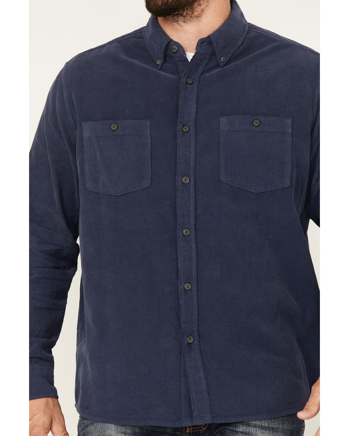 North River Men's Solid Corduroy Long Sleeve Button-Down Shirt