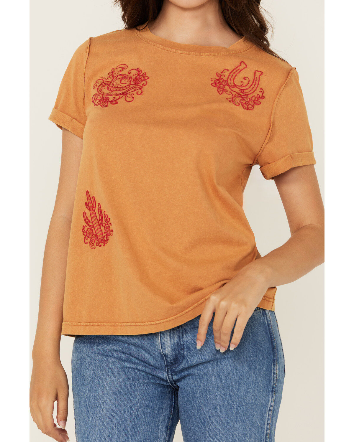 Blue B Women's Western Motif Short Sleeve Graphic Tee