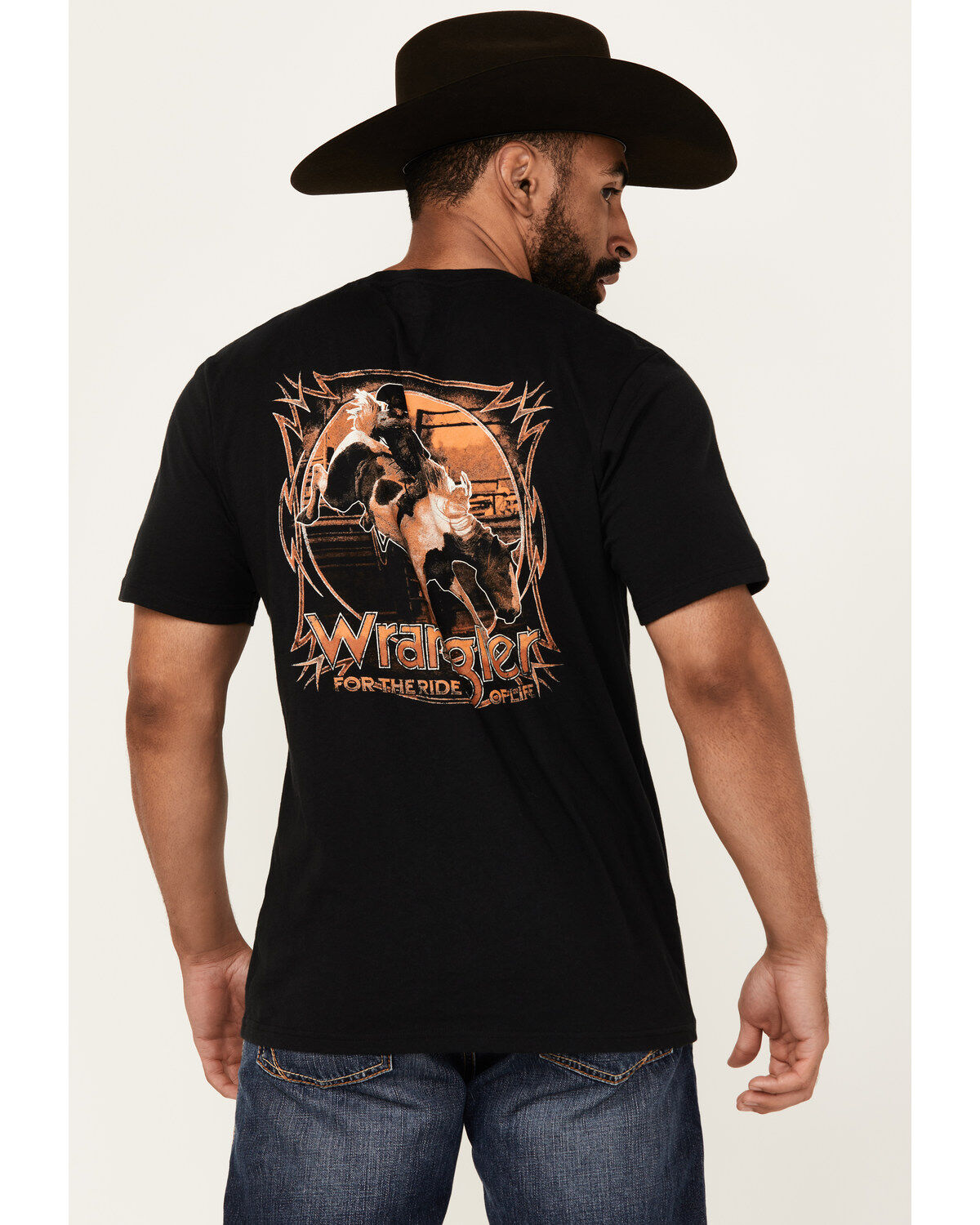 Wrangler Men's Boot Barn Exclusive Bucking Cowboy Short Sleeve Graphic T-Shirt