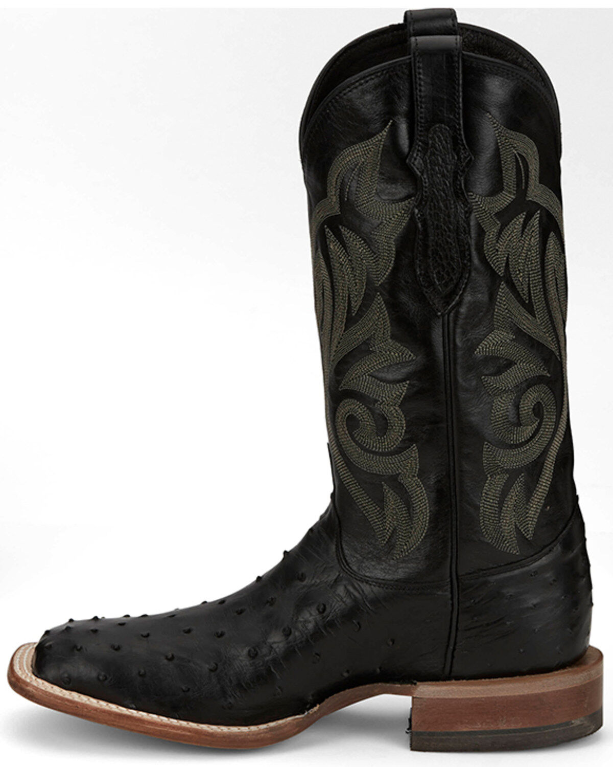 Justin Men's Exotic Full Quill Ostrich Western Boots - Broad Square Toe