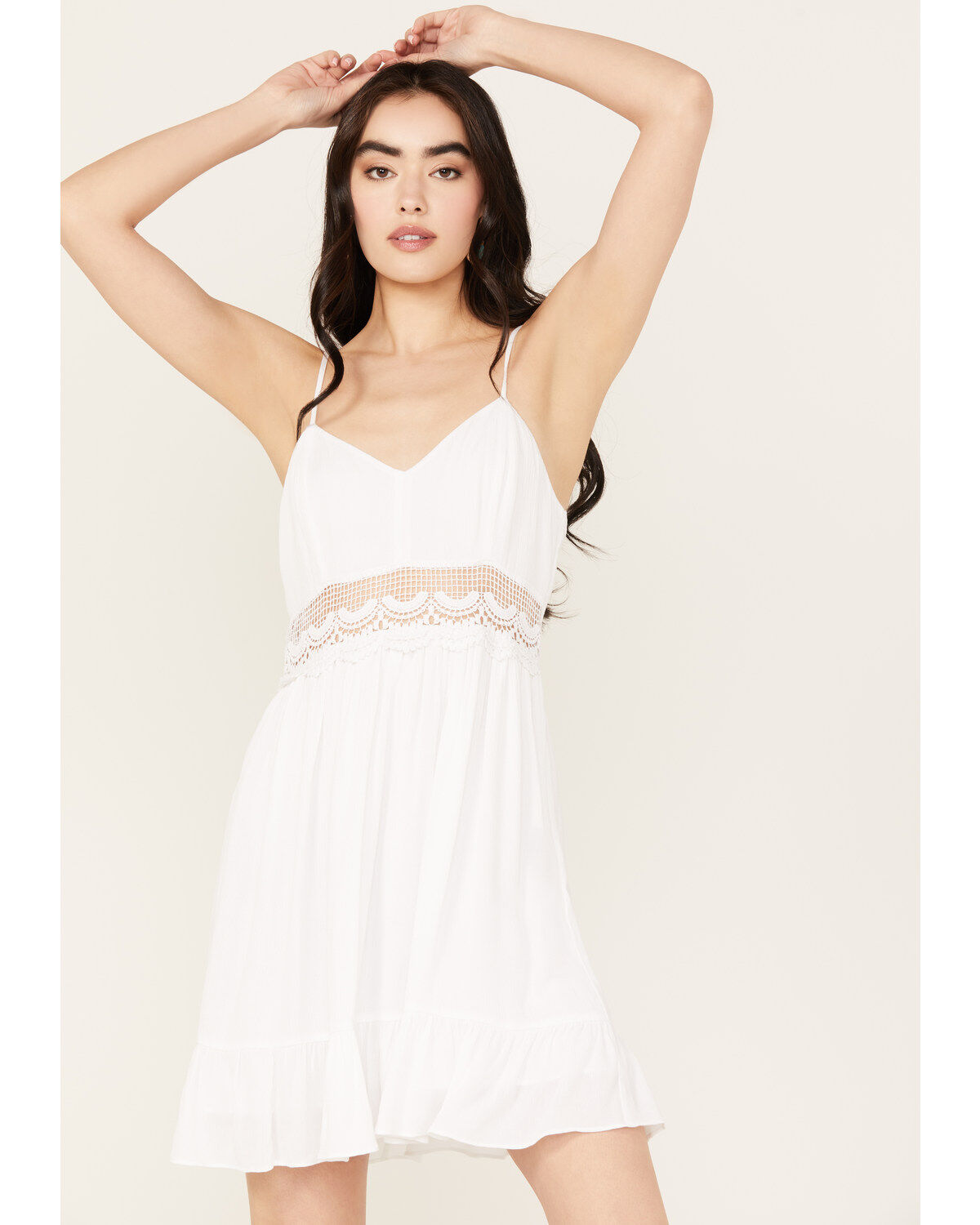 Jolt Women's Crochet Waist Mini Dress
