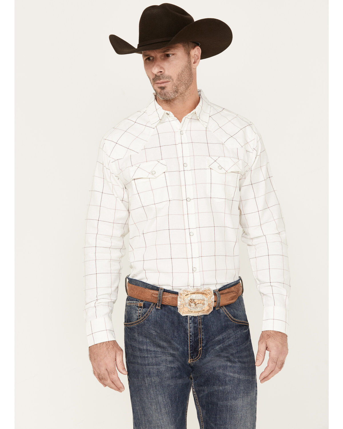 Blue Ranchwear Men's Twill Long Sleeve Pearl Snap Shirt