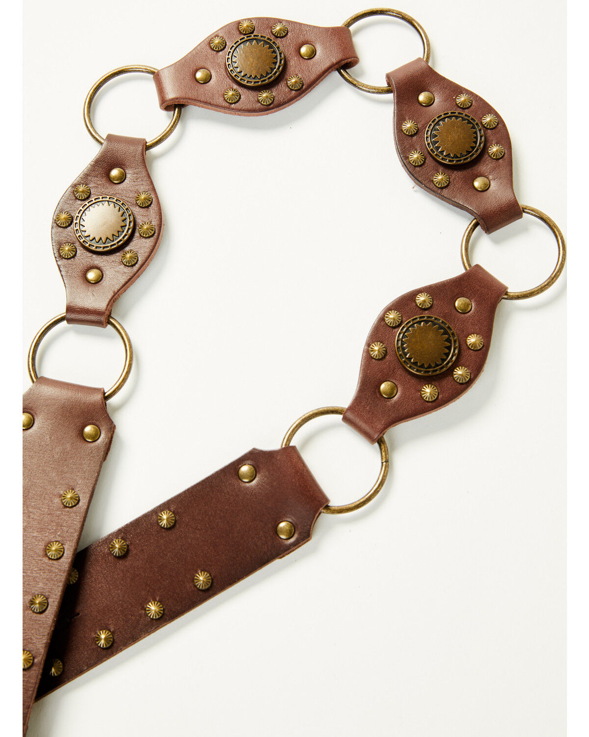 Shyanne Women's Leather Concho Belt with Rings