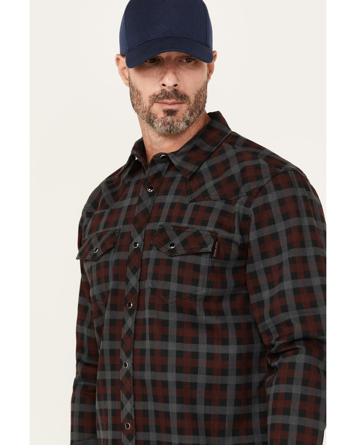Cody James Men's FR Plaid Print Long Sleeve Snap Western Work Shirt