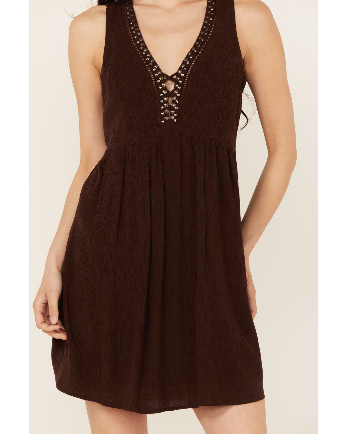 Idyllwind Women's Winfrey Criss Cross Front Embellished Mini Dress