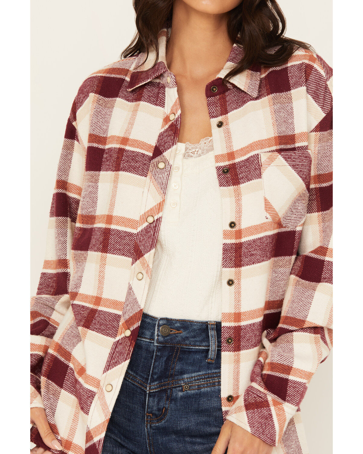 Idyllwind Women's Rendon Plaid Print Long Sleeve Snap Flannel