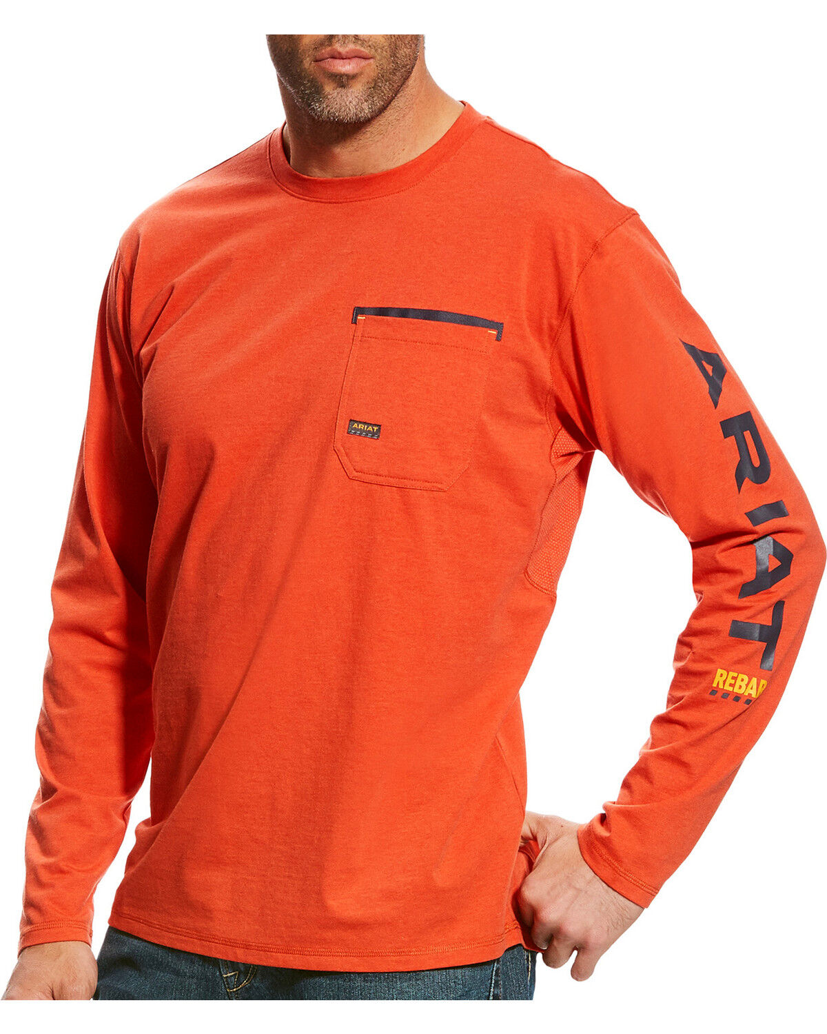 Ariat Men's Rebar Workman Long Sleeve Logo Crew