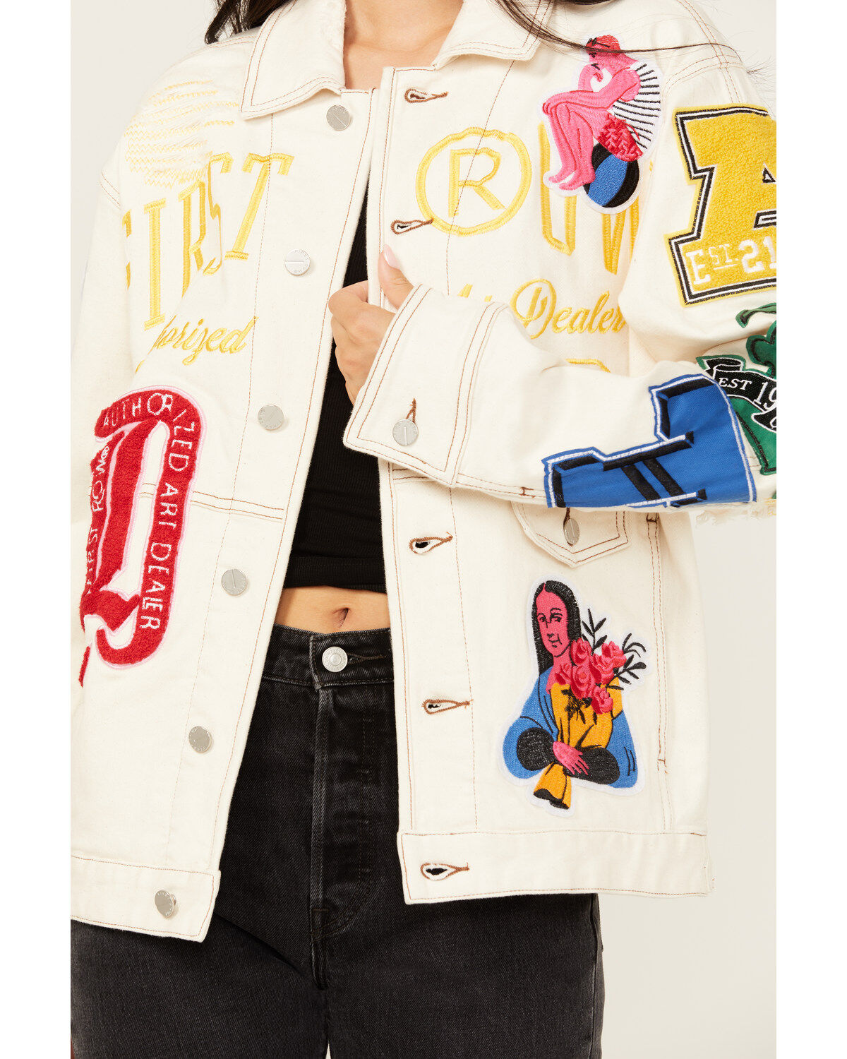 First Row Women's Embroidered Denim Jacket
