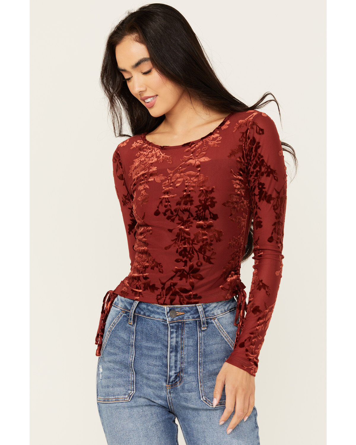 Shyanne Women's Side Tie Long Sleeve Top
