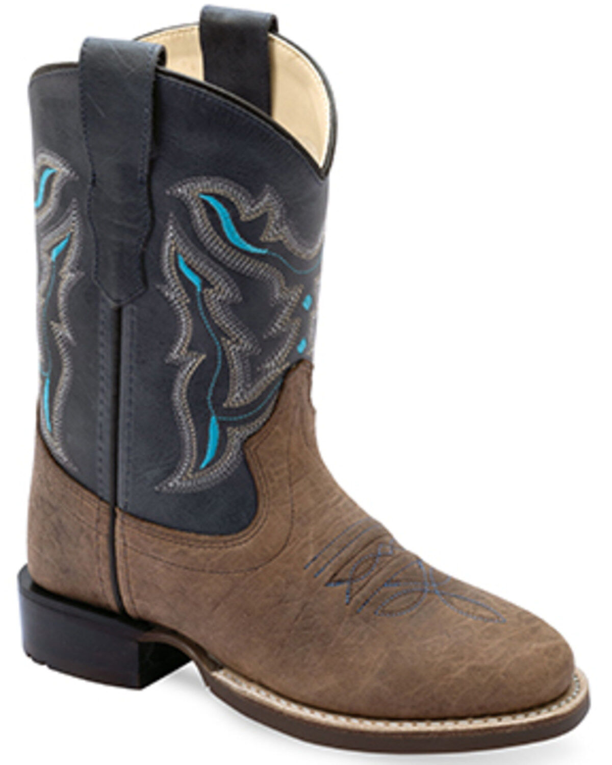 Old West Boys' Hand Corded Western Boots - Round Toe