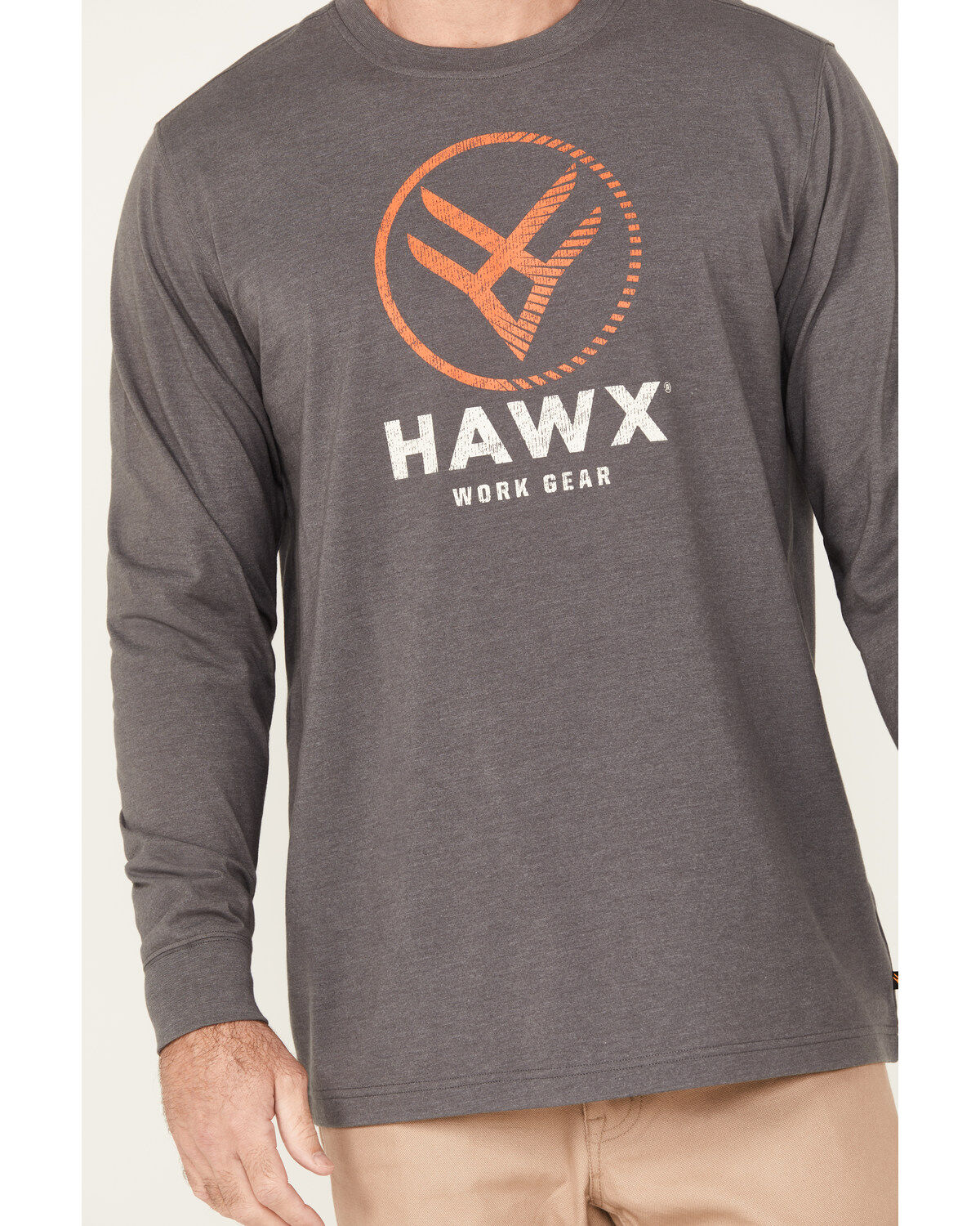 Hawx Men's Stam Logo Long Sleeve Graphic Work T-Shirt