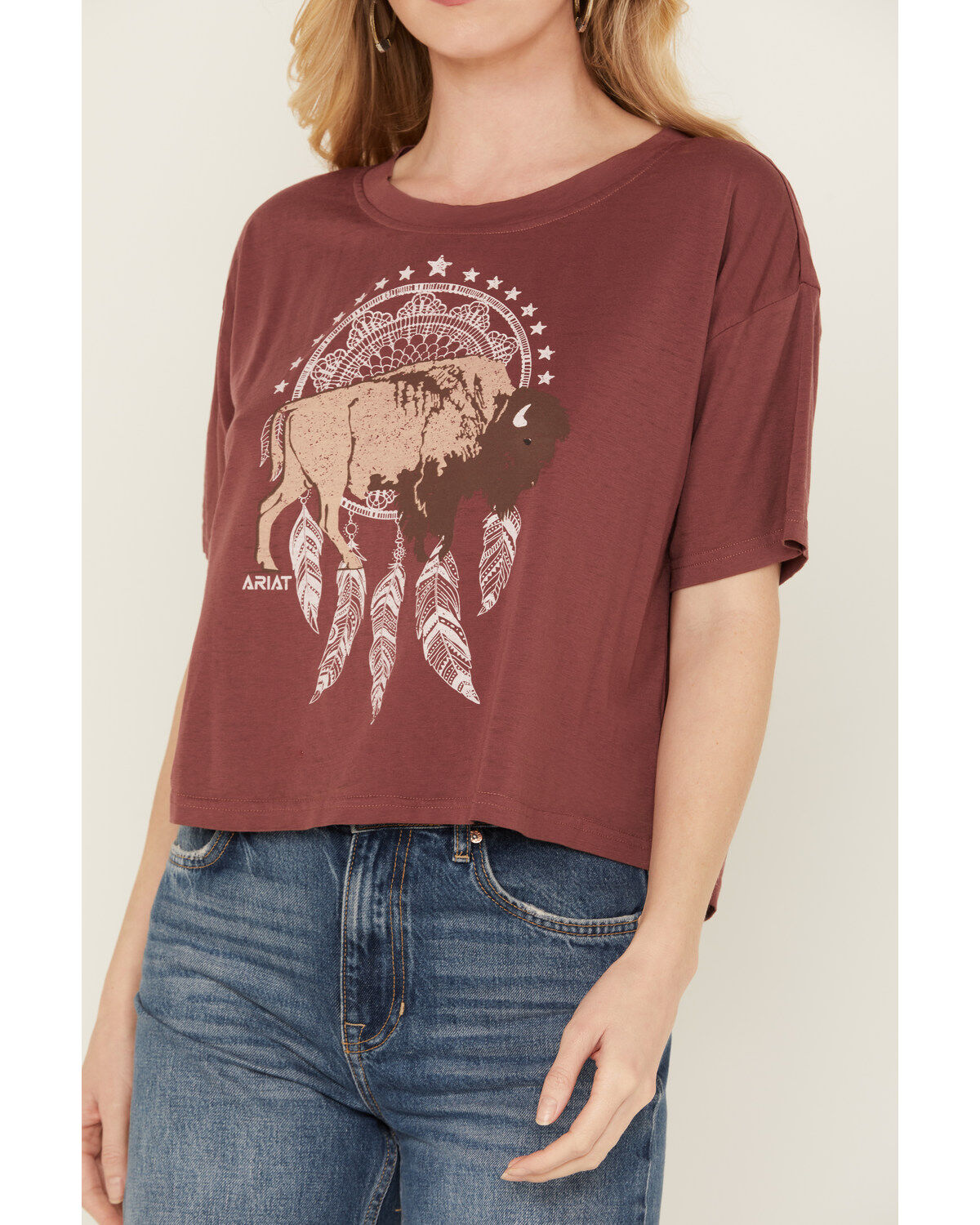 Ariat Women's Buffalo Short Sleeve Cropped Graphic Tee