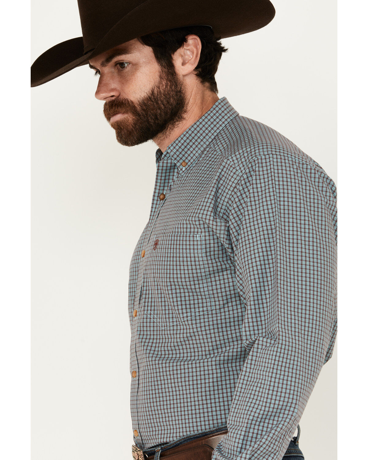 Ariat Men's Nestor Plaid Print Long Sleeve Button-Down Performance Shirt