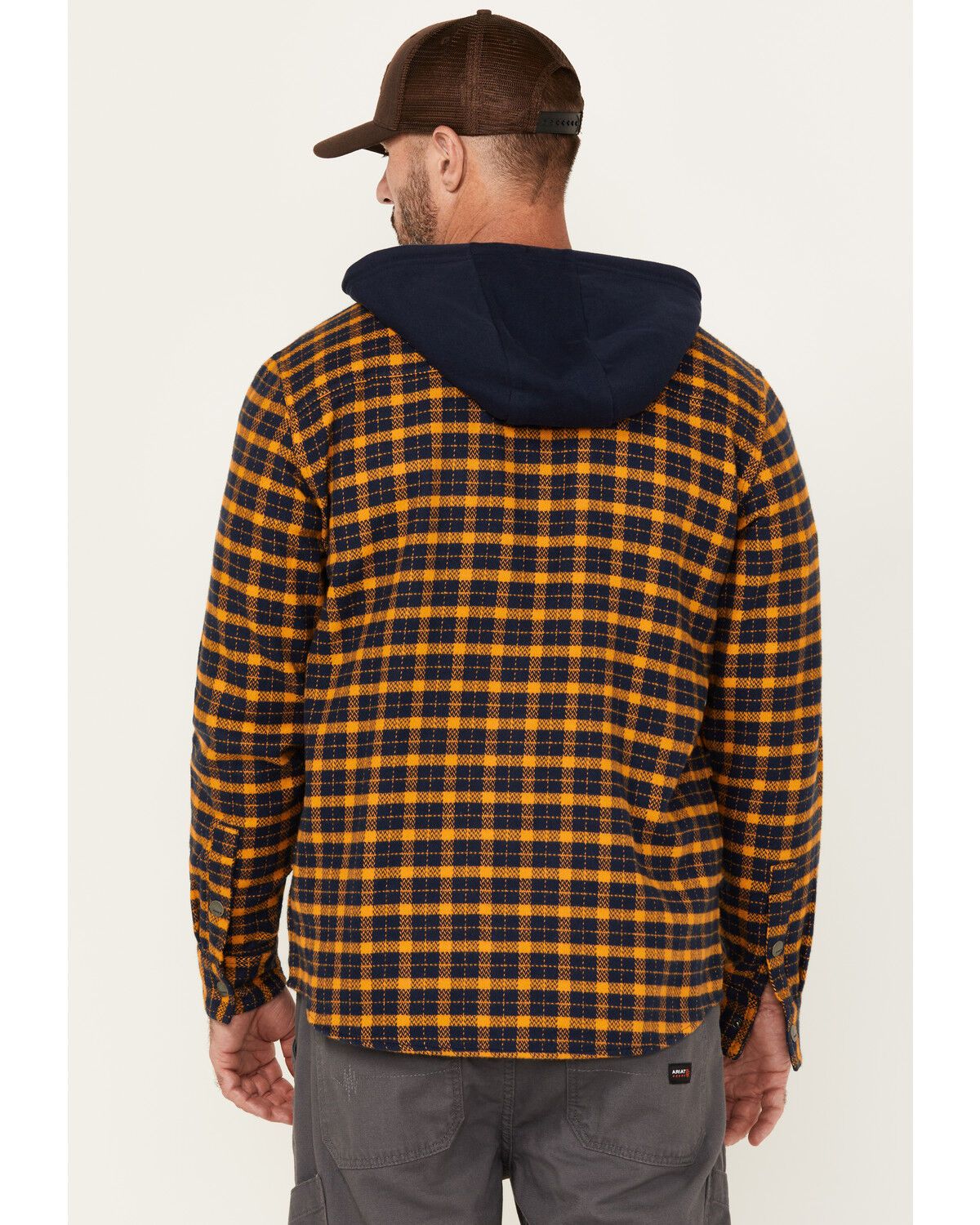 Hawx Men's Jacob Plaid Print Long Sleeve Hooded Flannel Shirt