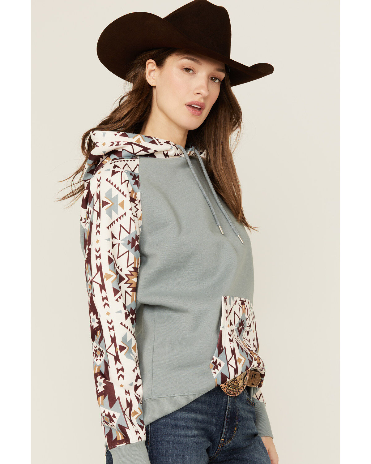 Hooey Women's Southwestern Print Hoodie
