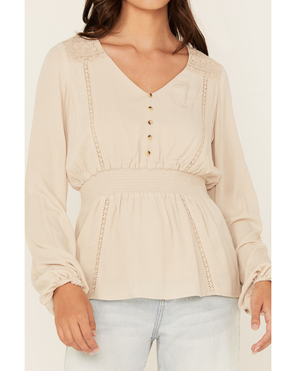 Shyanne Women's Lace Long Sleeve Button-Down Shirt