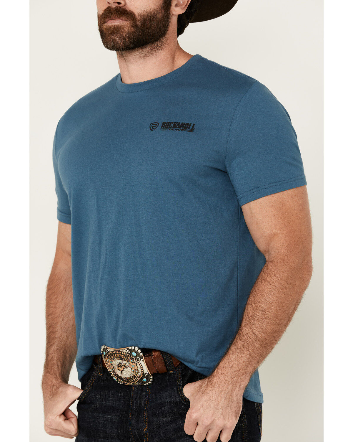 Rock & Roll Denim Men's Wild West Cowboy Short Sleeve Graphic T-Shirt