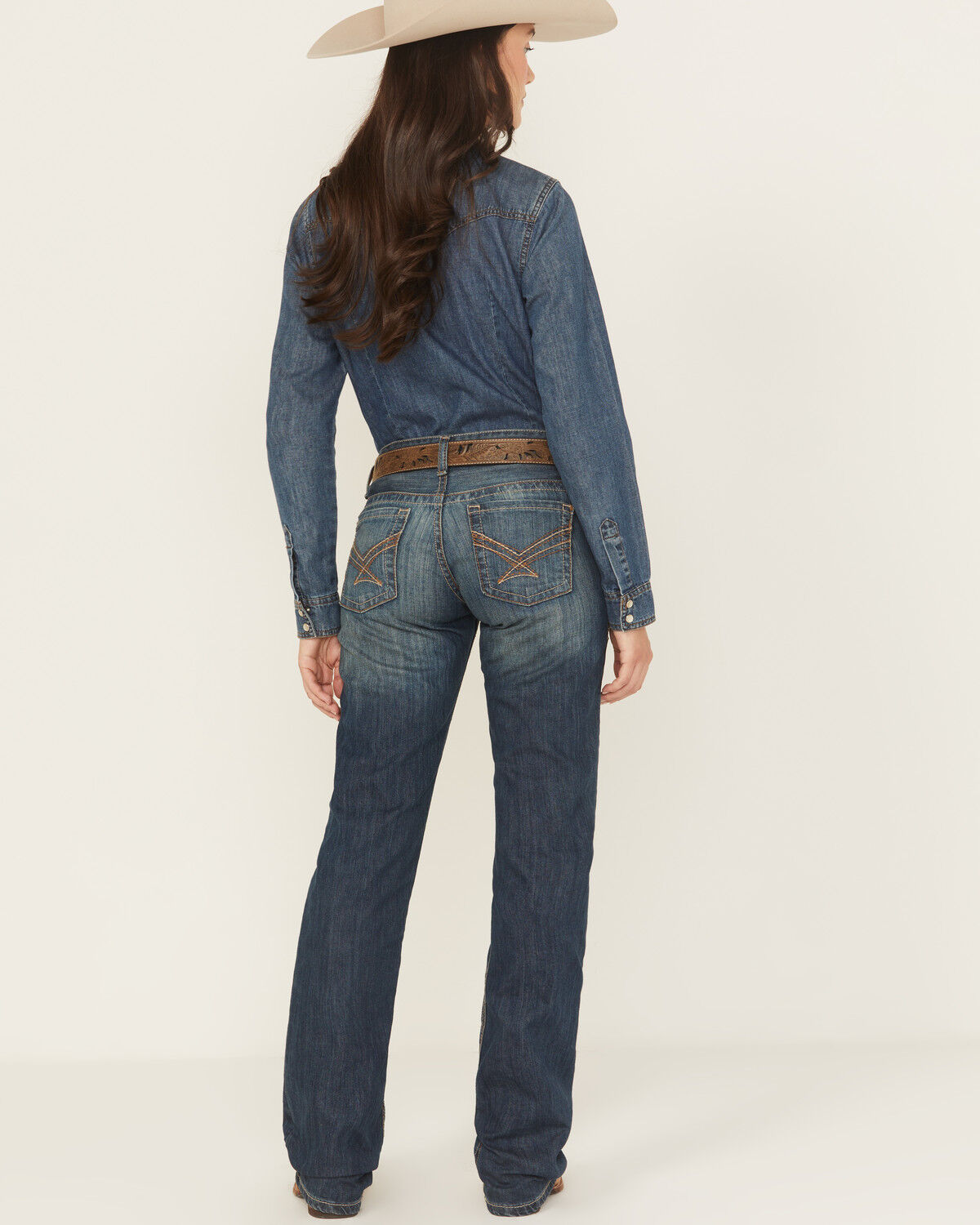 Cinch Women's Ada Mid Rise Bootcut Relaxed Fit Stretch Denim Jeans