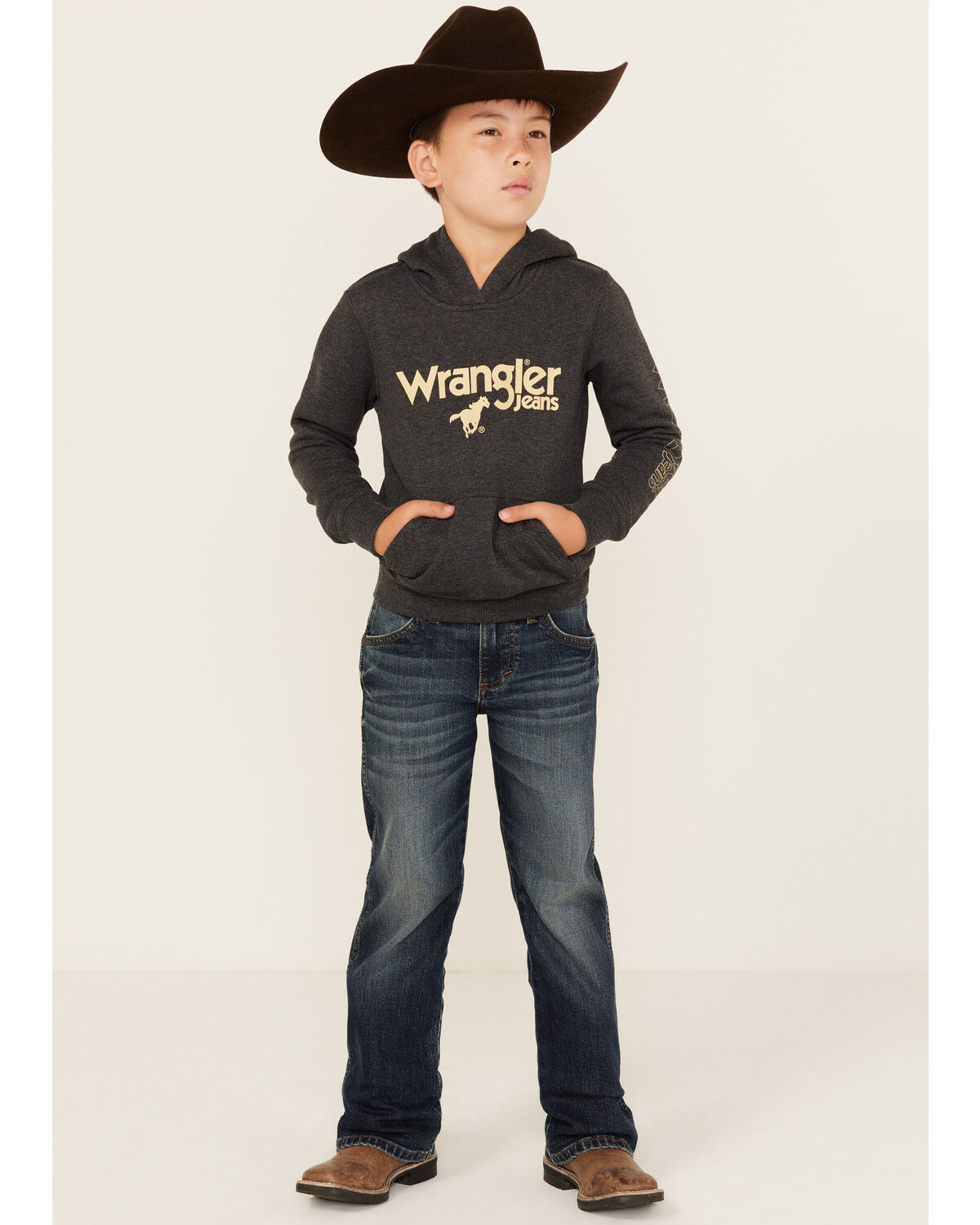 Wrangler Boys' Medium Wash Dellwood Relaxed Bootcut Stretch Jeans - Big