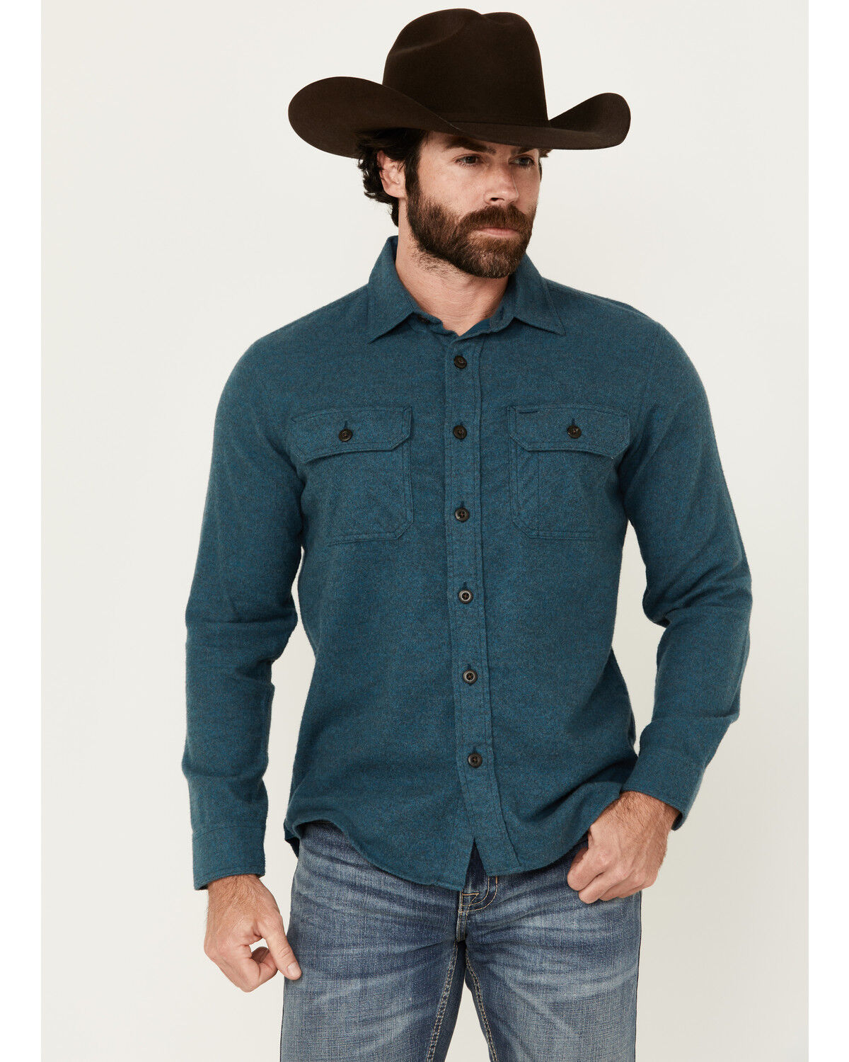 Pendleton Men's Burnside Solid Long Sleeve Button-Down Flannel Shirt