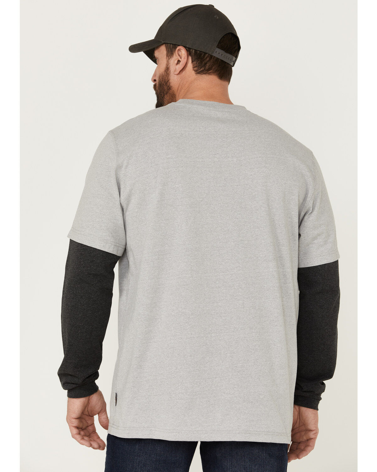 Hawx Men's Layered Pocket Light Gray Long Sleeve Work T-Shirt